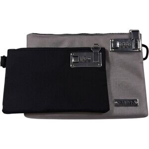 Vaultz Locking Security Pouch Set 2pc Ballistic Nylon Grey Black Tactical Bags